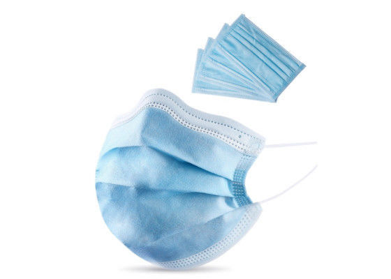 Biru PP Nonwoven Earloop Face Mask Gratis